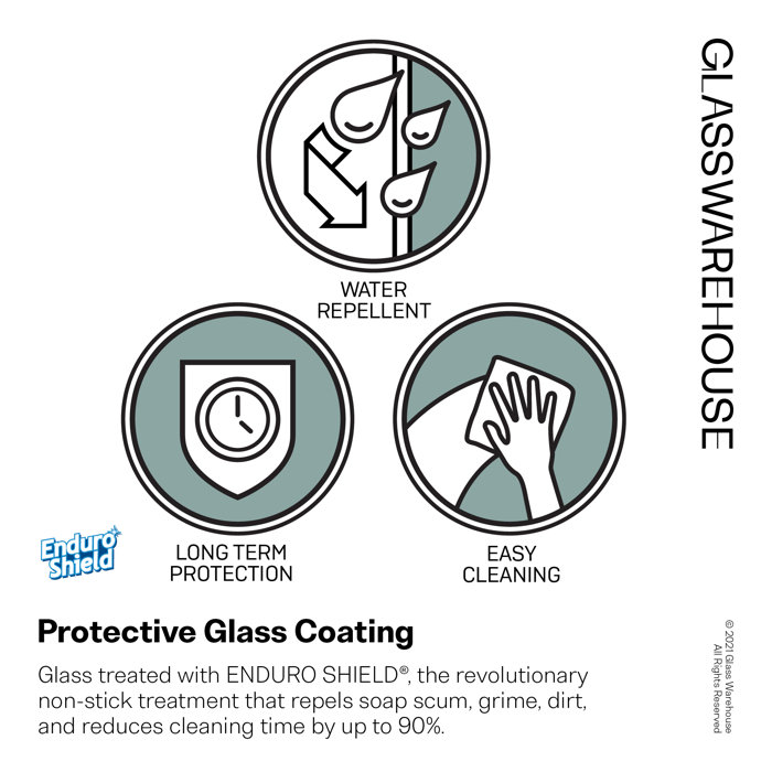 Glass Warehouse French Monture Noir 30" W x 78" H Frameless Fixed Glass